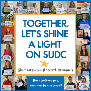 Thank you André Rebello OBE ,Hon Secretary Coroners’ Society of England & Wales and staff at the Liverpool and Wirral Coroner’s Office for raising supporting SUDC Awareness Month (8) Poster for "Together Let's Shine a Light on SUDC"