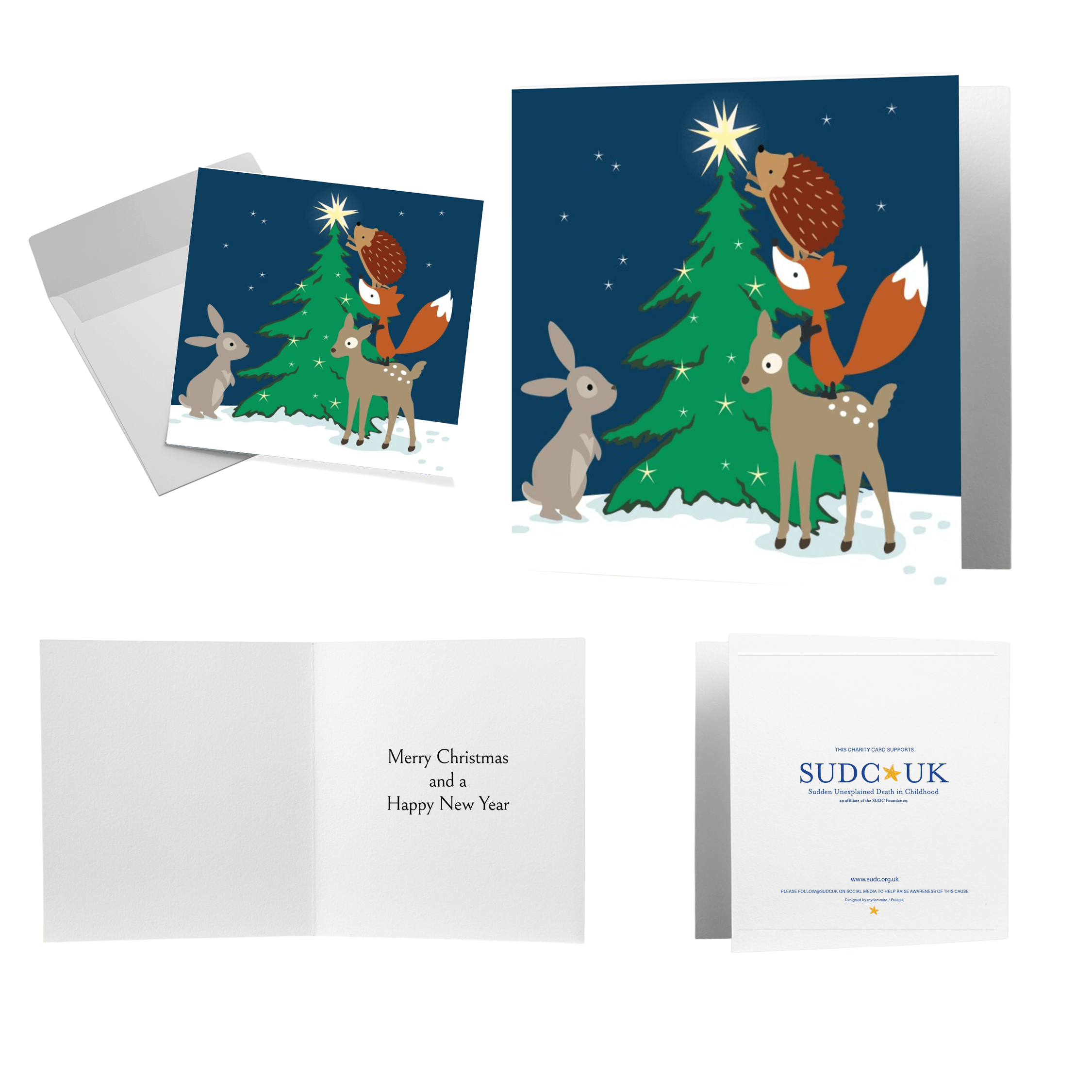 Christmas Cards - 10 animal cards with envelopes